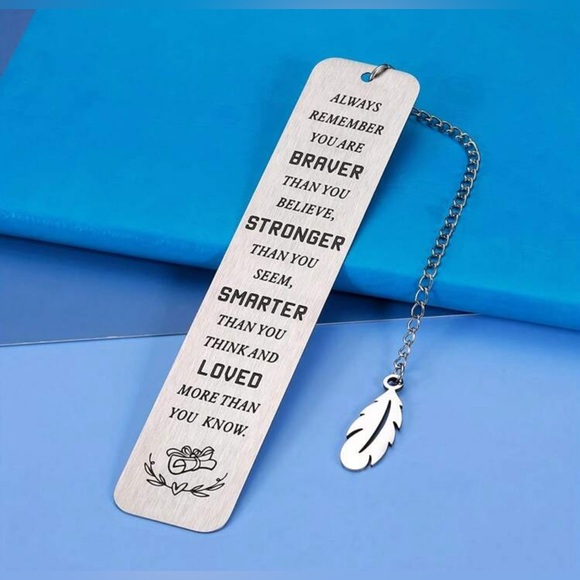 Stainless Steel Engraved Inspirational Slogan Bookmark. Stronger...... - Picture 2 of 5